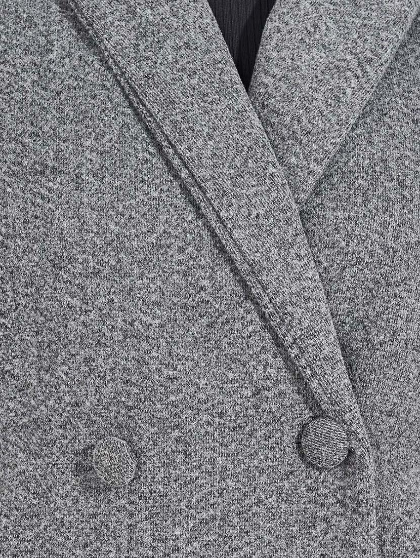 women grey solid double breasted blazer - 21571469 - Standard Image - 4
