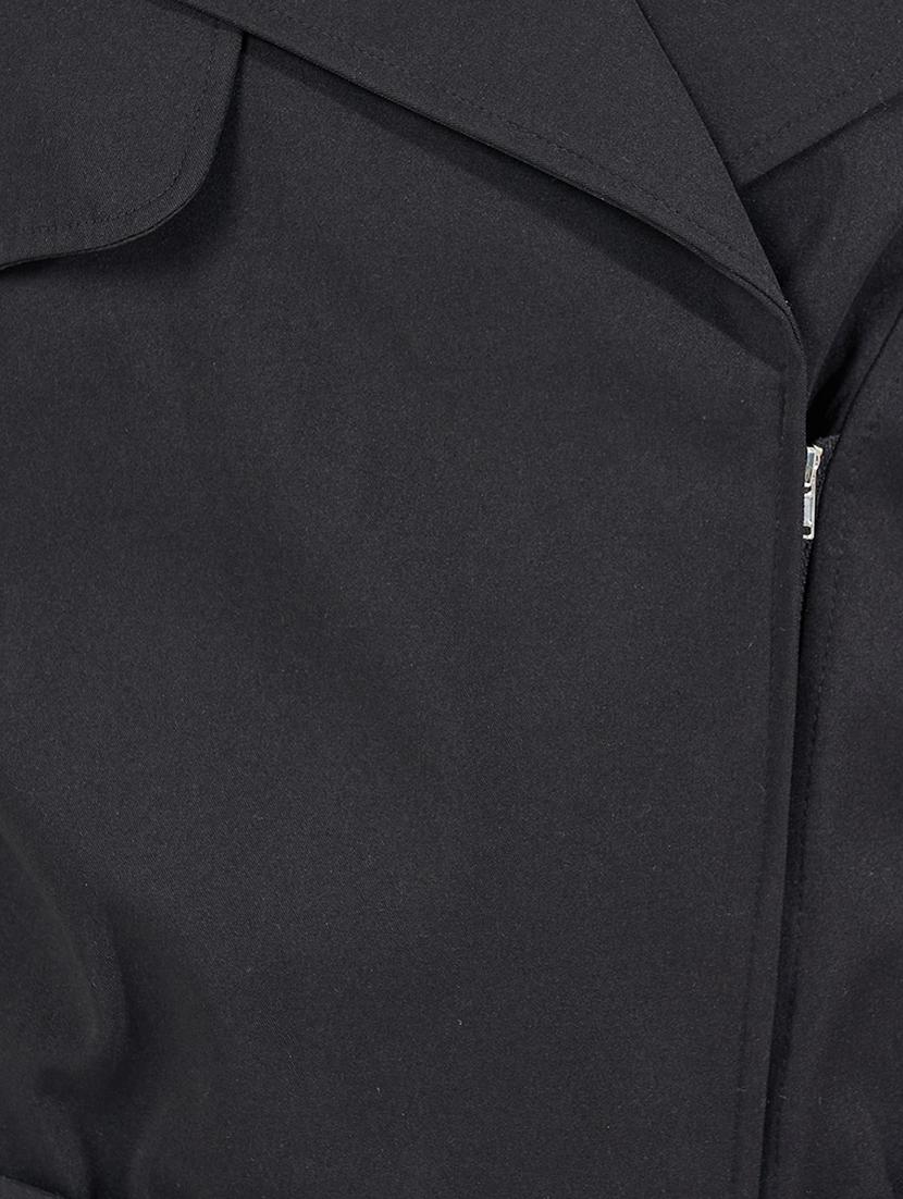 women black solid biker jacket - 21571472 - Standard Image - 4