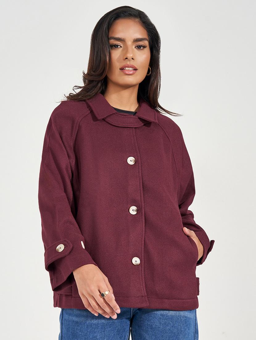 women purple solid ful sleeve regular jacket - 21571474 - Standard Image - 1