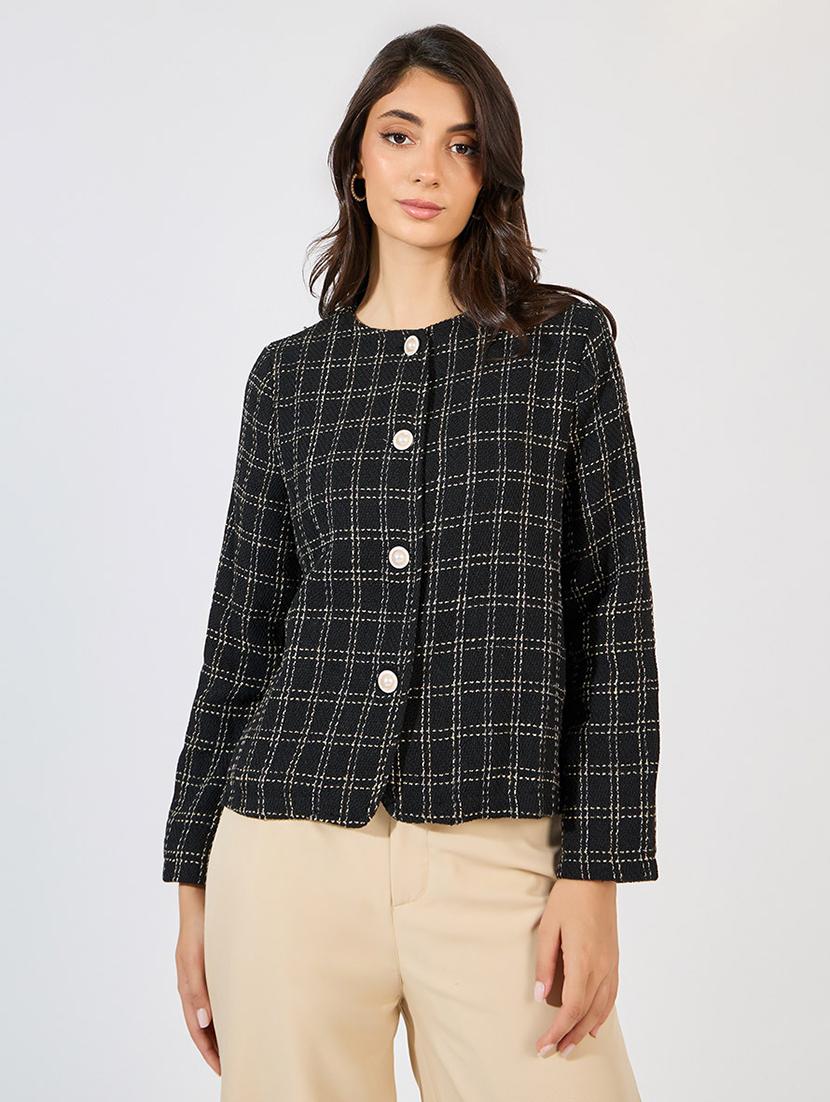 women long sleeve solid regular jacket - 21571485 - Zoom Image - 0