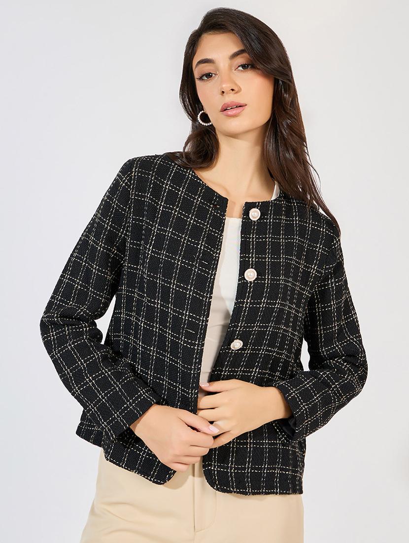women long sleeve solid regular jacket - 21571485 - Standard Image - 1