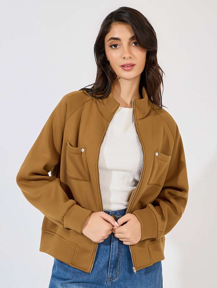women long sleeve solid regular jacket - 21571493 - Zoom Image - 0