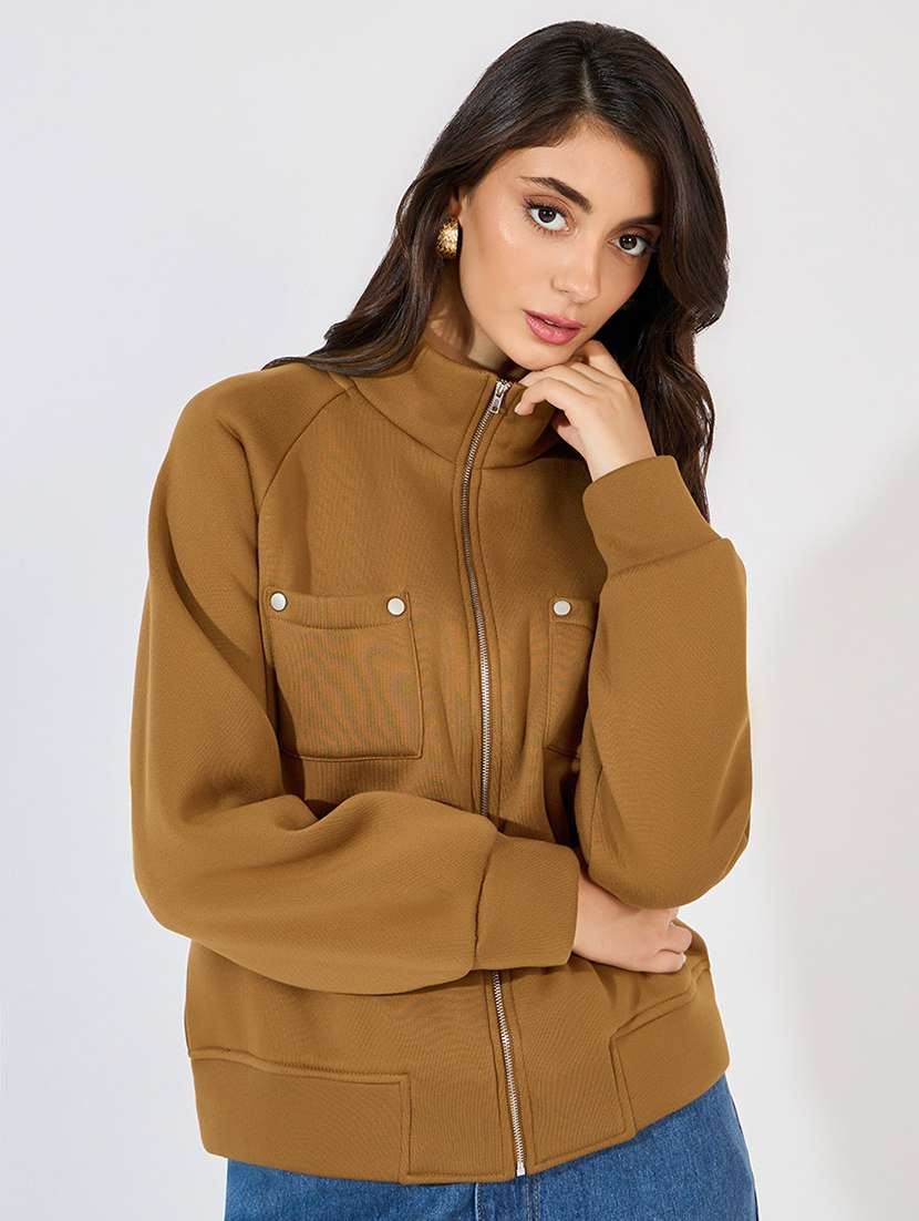 women long sleeve solid regular jacket - 21571493 -  Standard Image - 1