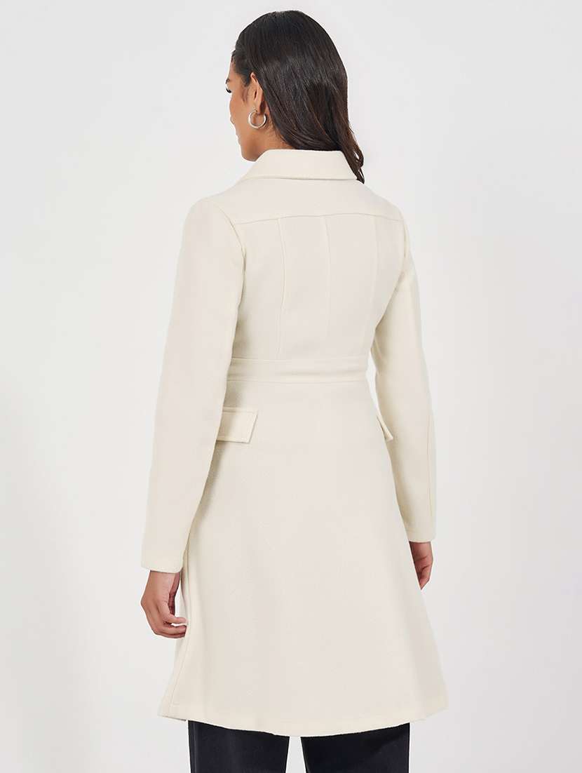 women full sleeve solid overcoat  - 21571495 -  Standard Image - 1