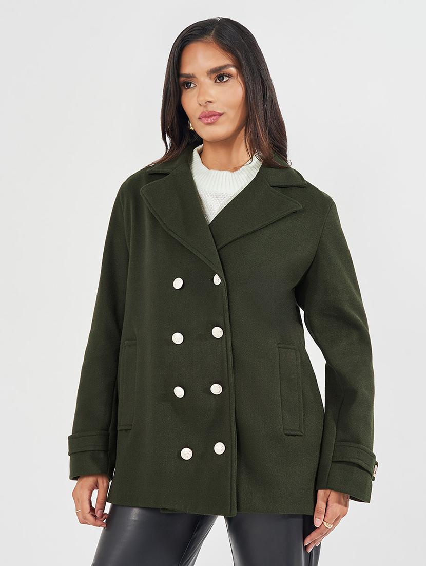 women full sleeve solid overcoat  - 21571507 -  Zoom Image - 0