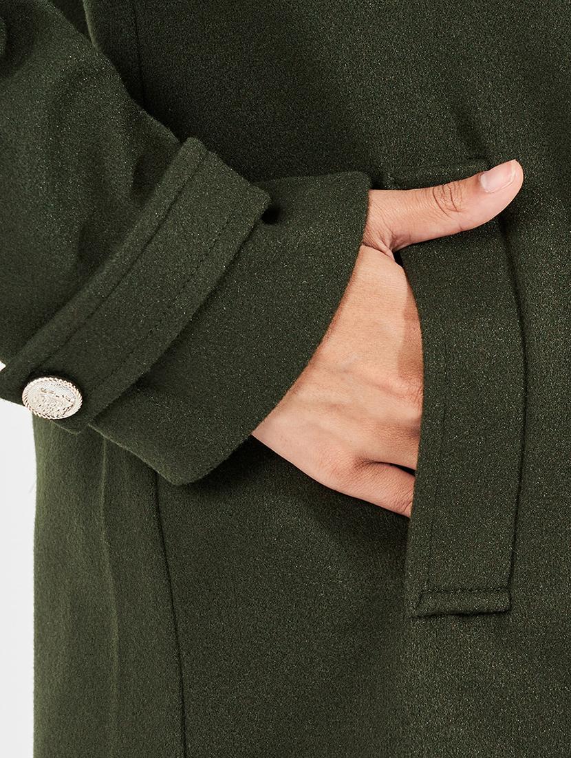 women full sleeve solid overcoat - 21571507 - Standard Image - 4