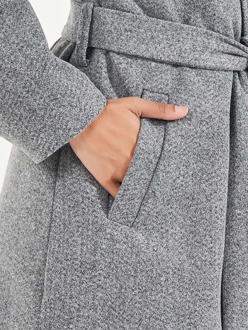women full sleeve solid overcoat - 21571508 - Standard Image - 4