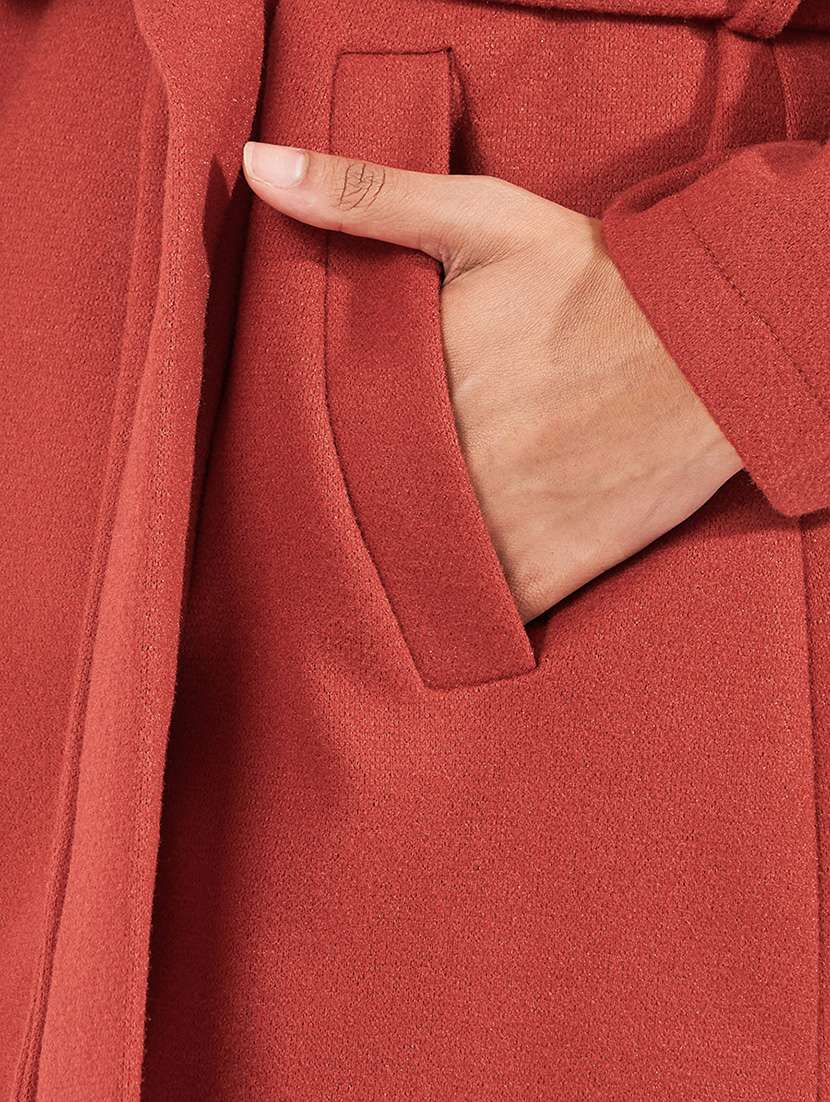 women full sleeve solid overcoat - 21571509 - Standard Image - 4