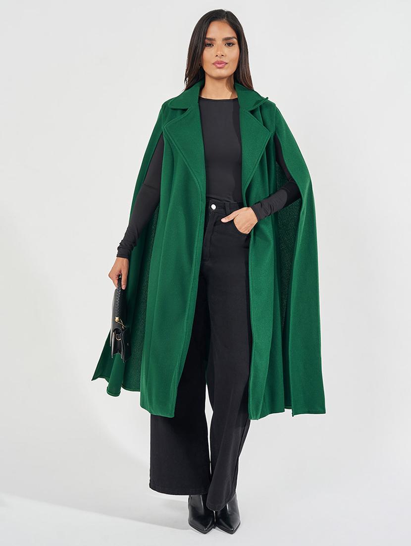 women full sleeve solid overcoat - 21571517 - Standard Image - 1