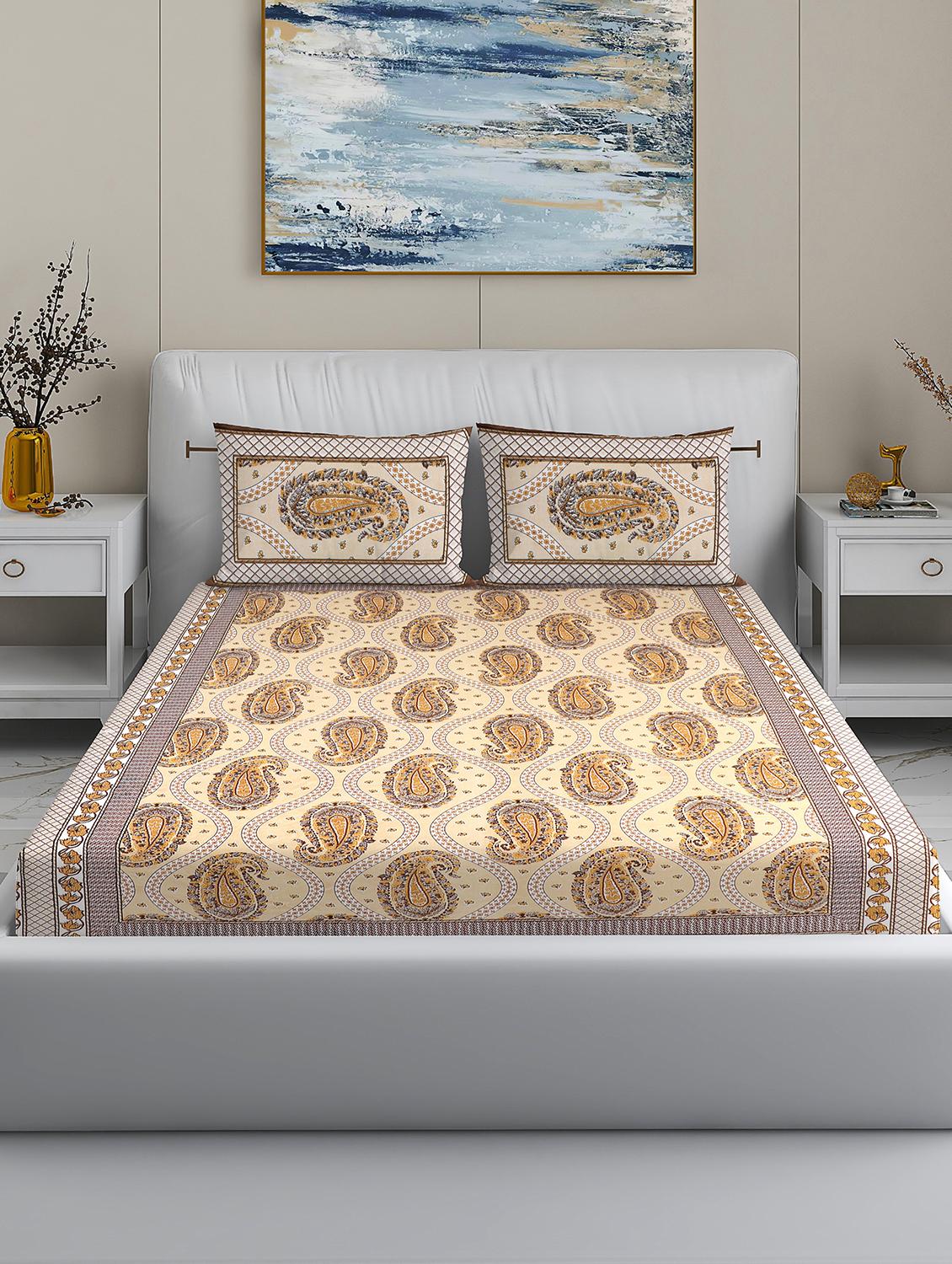 modefe 144 tc cotton 1 king bedsheet with 2 pillow covers - 21571562 - Zoom Image - 0