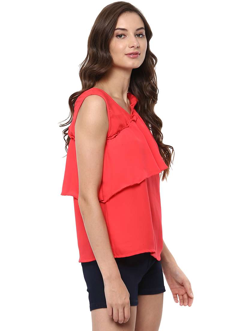 women red solid regular top - 21571609 -  Standard Image - 1