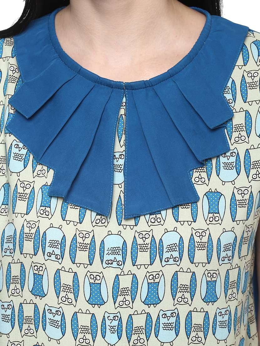 women beige printed regular top - 21571619 - Standard Image - 4