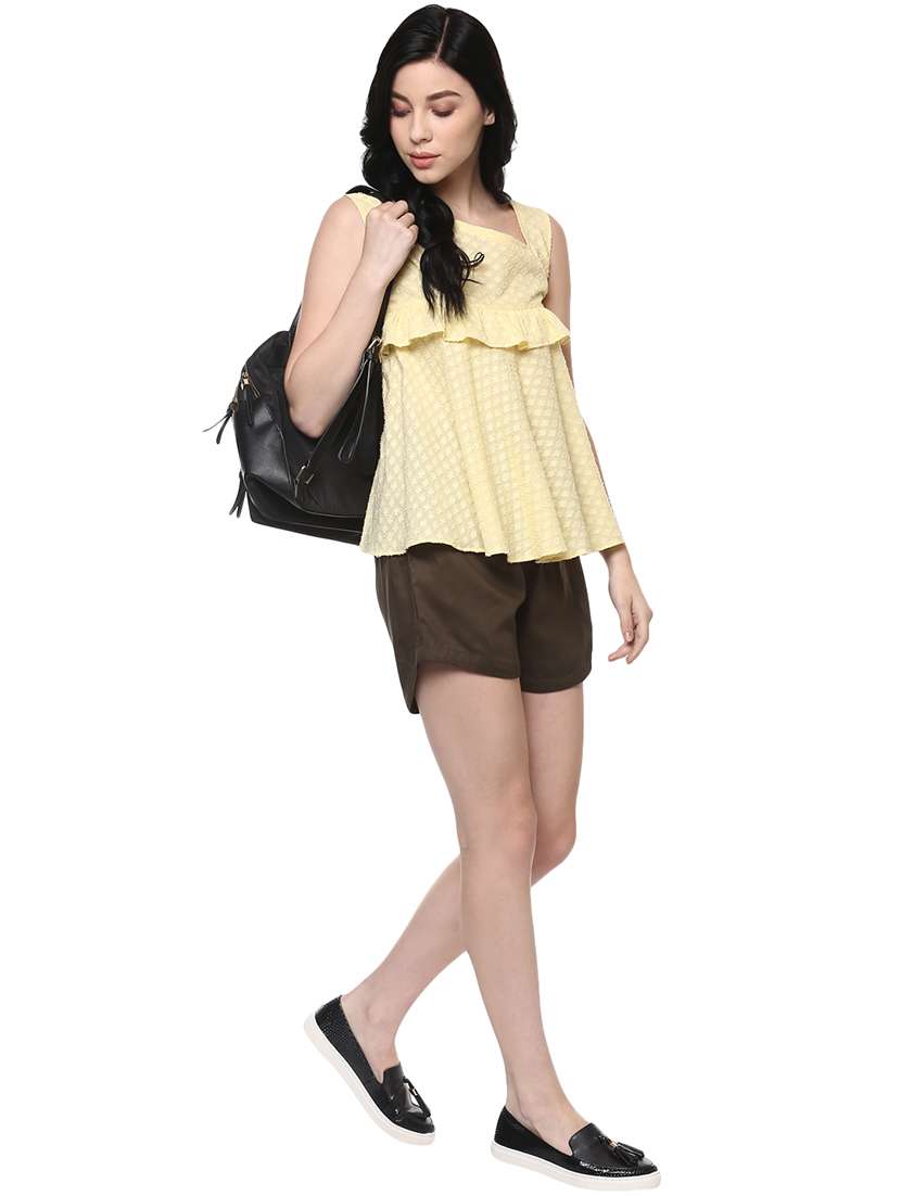 women yellow self-designed regular top - 21571620 - Standard Image - 4