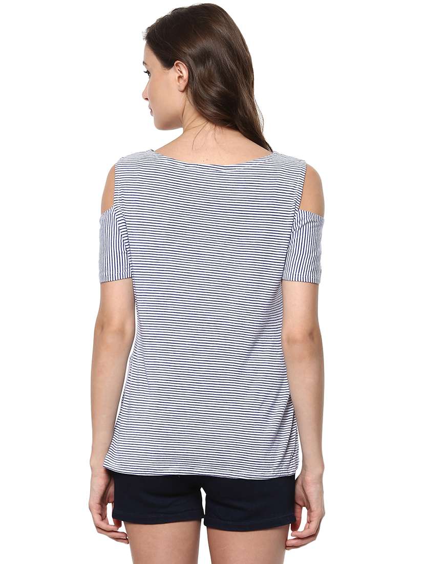 women white stripes regular top - 21571623 -  Standard Image - 1
