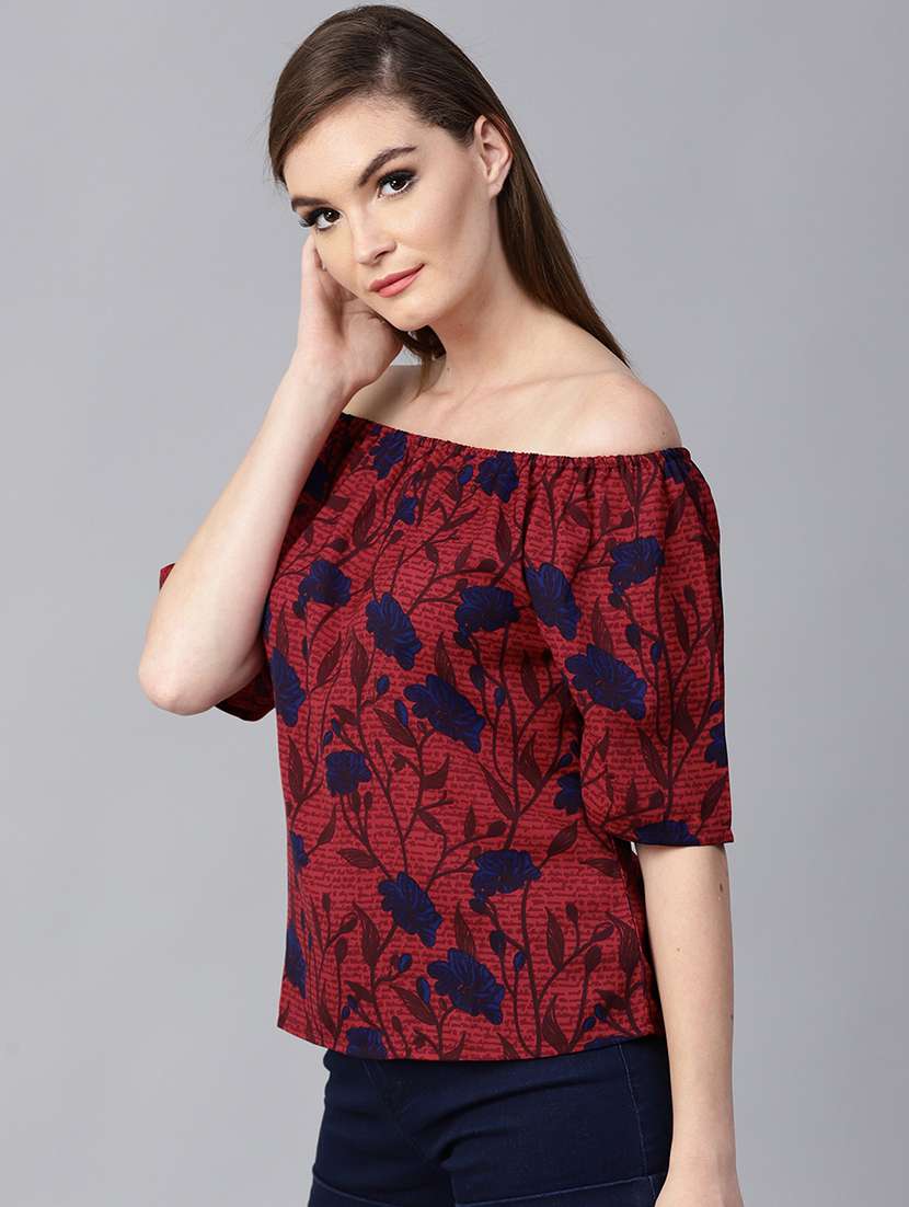 women red printed regular top - 21571628 -  Standard Image - 1