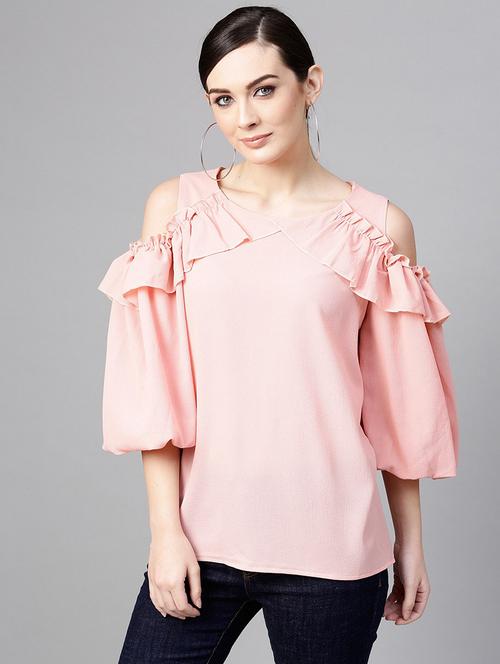 women pink solid regular top - 21571635 -  Standard Image - 0
