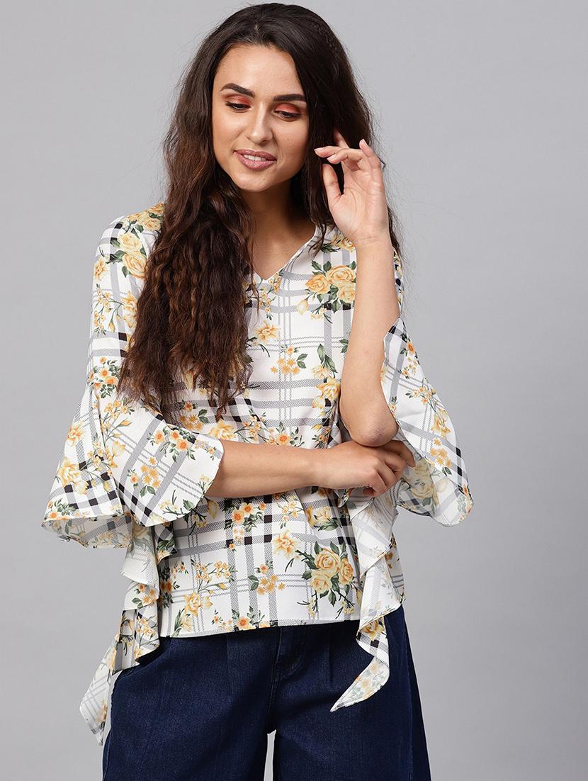 women white printed regular top - 21571639 - Zoom Image - 0