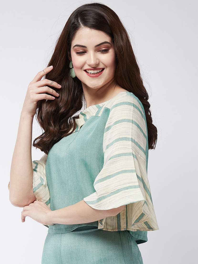 women green self-designed regular top - 21571653 -  Standard Image - 1