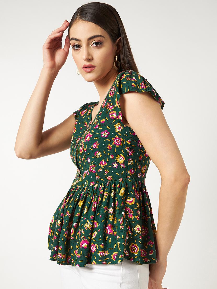 women green printed regular top - 21571654 - Standard Image - 1
