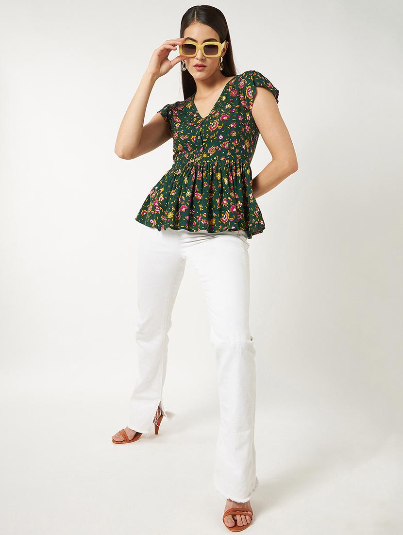 women green printed regular top - 21571654 - Standard Image - 4