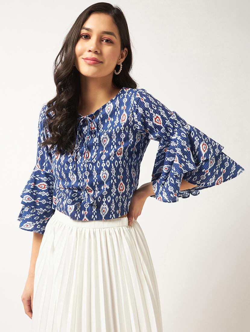 women blue printed regular top - 21571655 - Zoom Image - 0