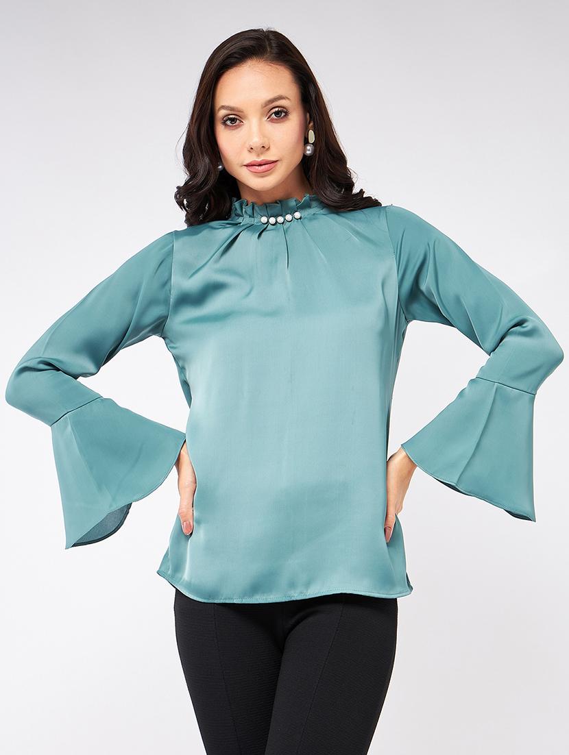 women blue solid regular top - 21571657 - Zoom Image - 0