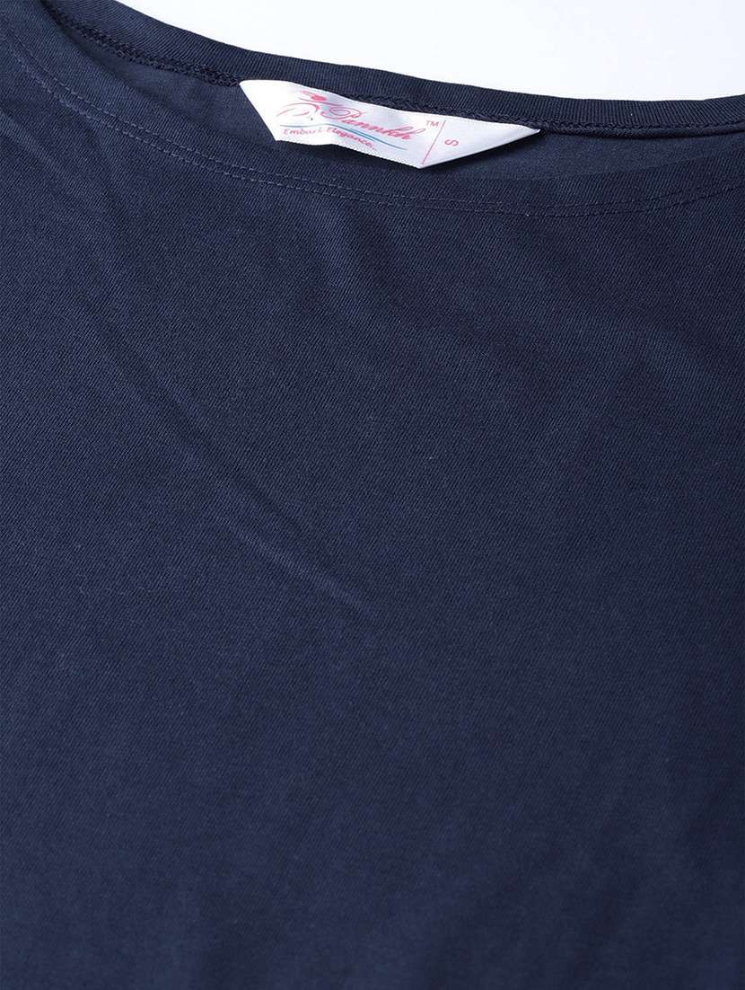 women navy blue solid regular top - 21571660 - Standard Image - 4