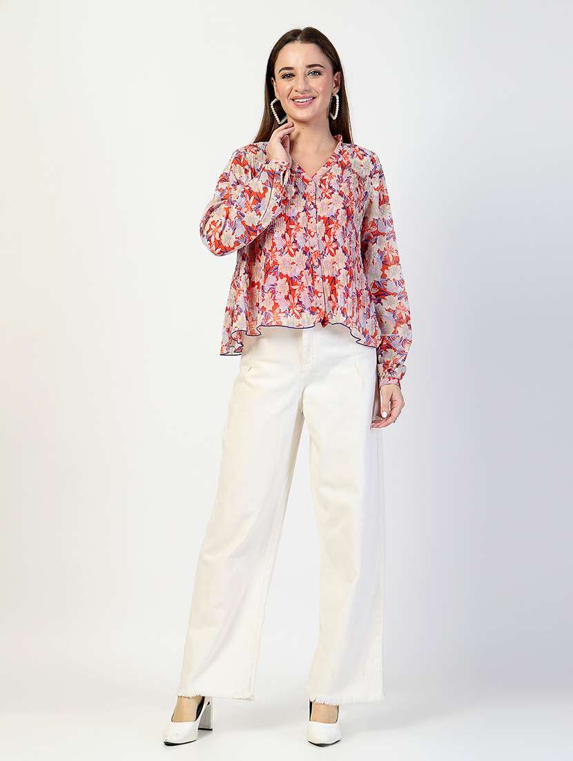 women long sleeve floral printed regular t-shirt - 21571961 -  Standard Image - 4