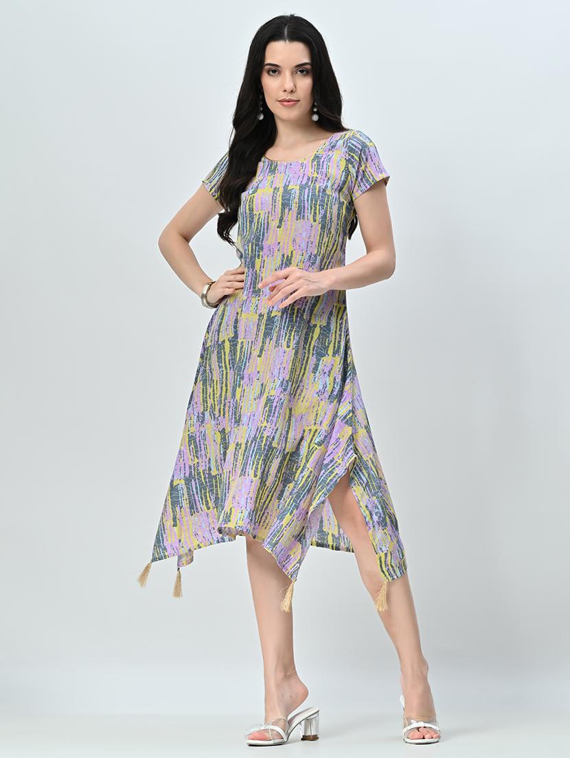 women multicolored printed a-line dress - 21571979 - Zoom Image - 0