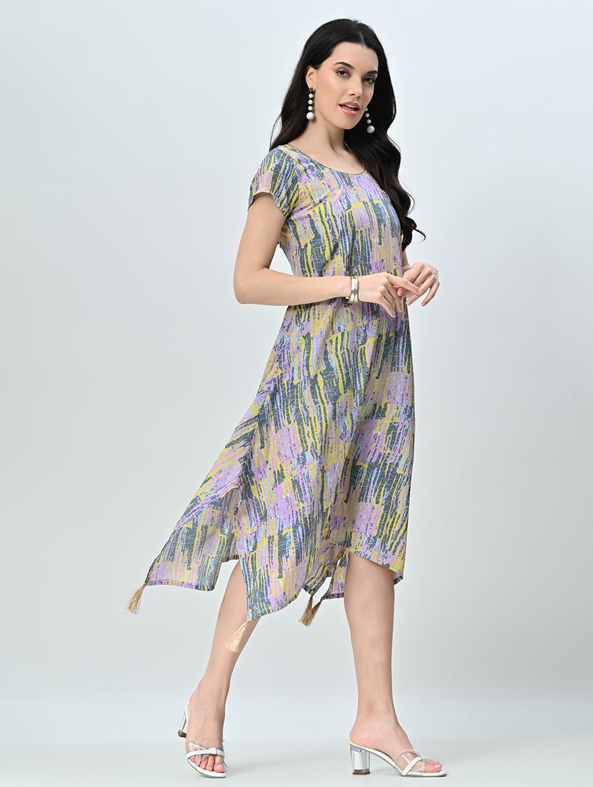 women multicolored printed a-line dress - 21571979 - Standard Image - 1