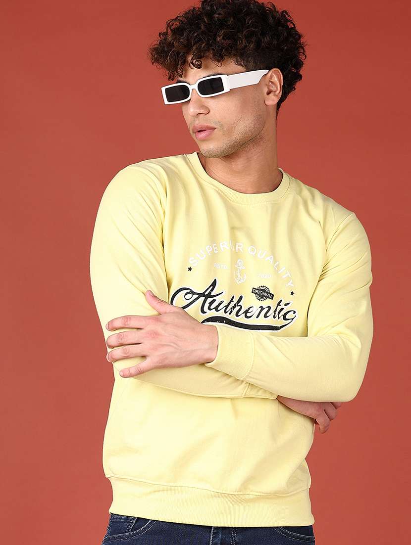 men long sleeves front print sweatshirt - 21572152 -  Standard Image - 1