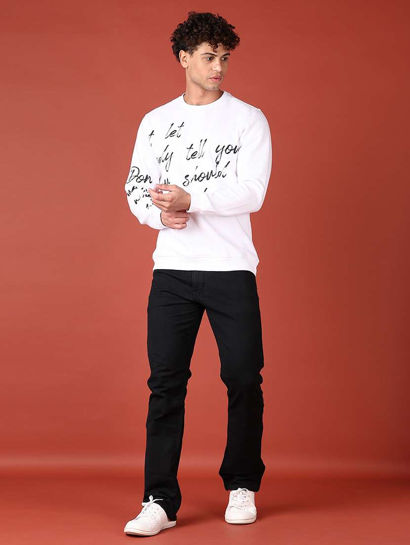 men long sleeves front print sweatshirt - 21572155 -  Standard Image - 4