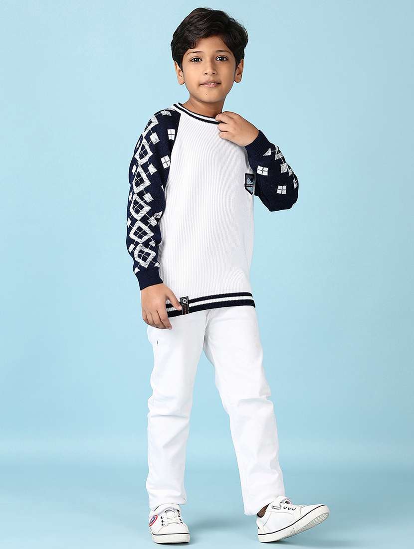 boys self design long sleeve pullover sweater - 21572160 -  Standard Image - 4
