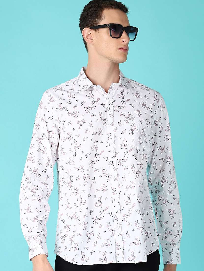 men printed collared long sleeves casual shirt - 21572222 -  Standard Image - 1