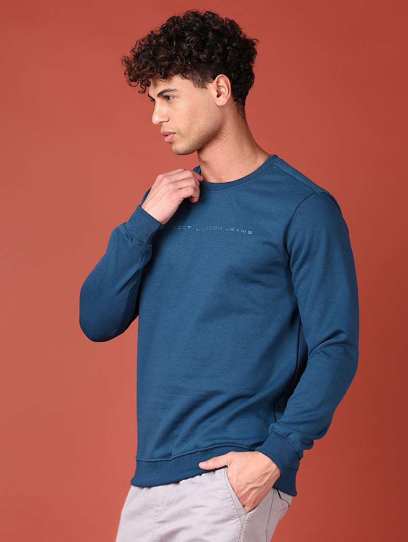 men long sleeves chest print sweatshirt - 21572224 -  Standard Image - 1