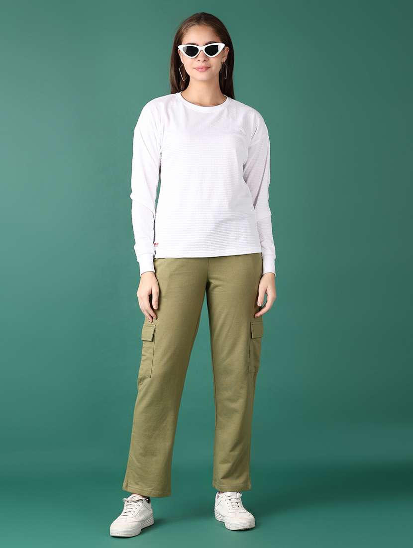 women white solid long sleeve sweatshirt - 21572232 -  Standard Image - 4