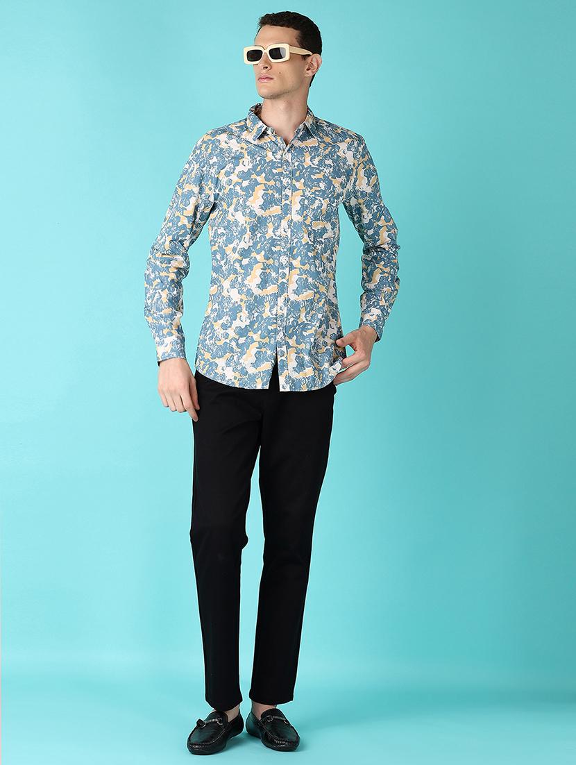 men printed collared long sleeves casual shirt - 21572233 - Standard Image - 4
