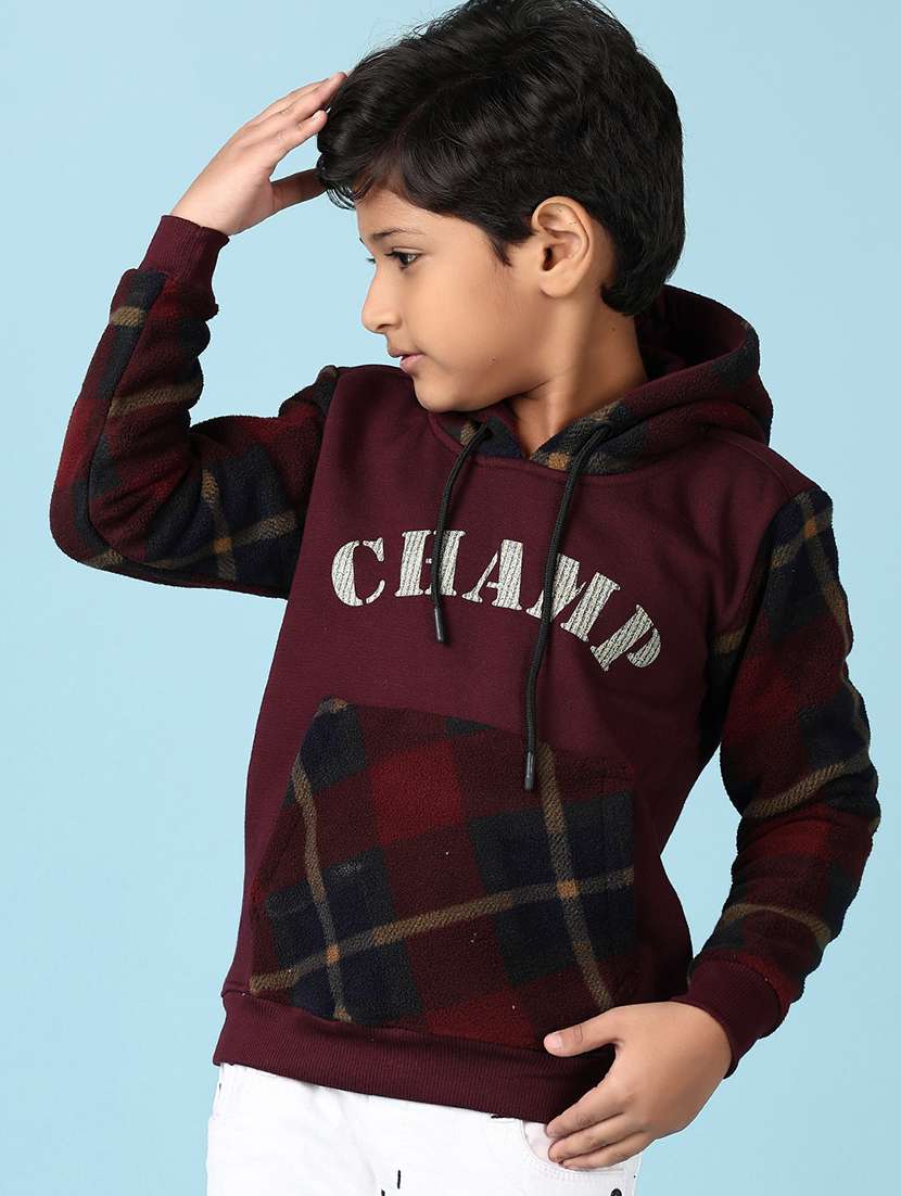 boys printed long sleeve hooded sweatshirt - 21572287 -  Standard Image - 1