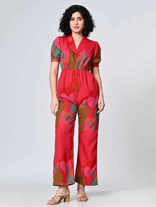 women multicolored printed full leg jumpsuit - 21572409 -  Standard Image - 0