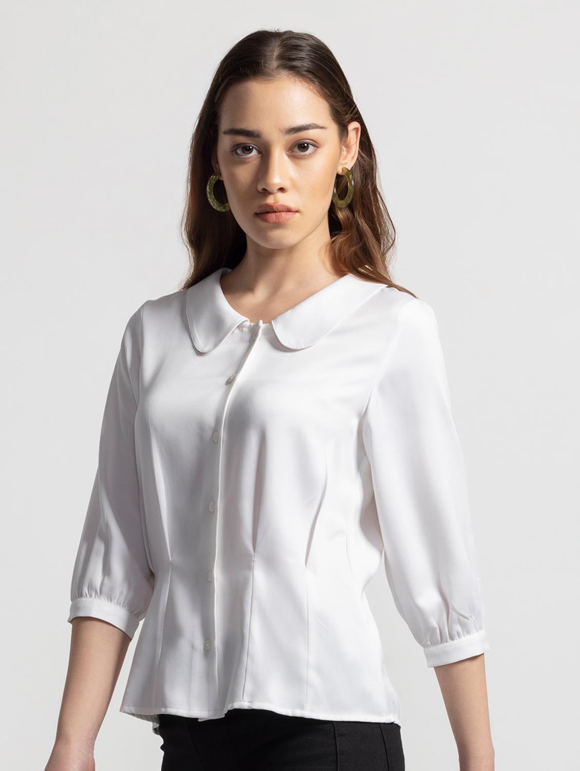 women white solid regular shirt - 21572953 - Standard Image - 1
