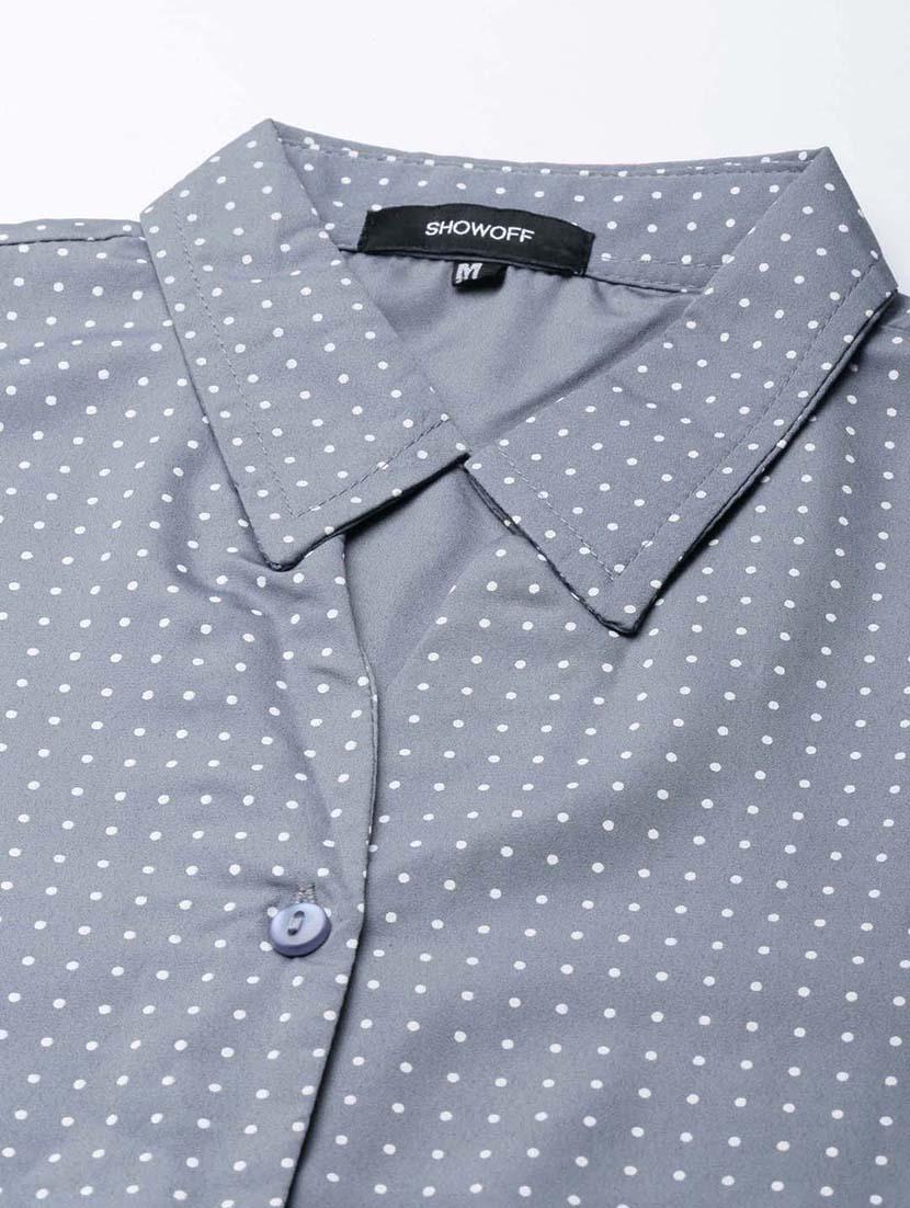 women polka doted collared regular shirt - 21573046 - Standard Image - 6