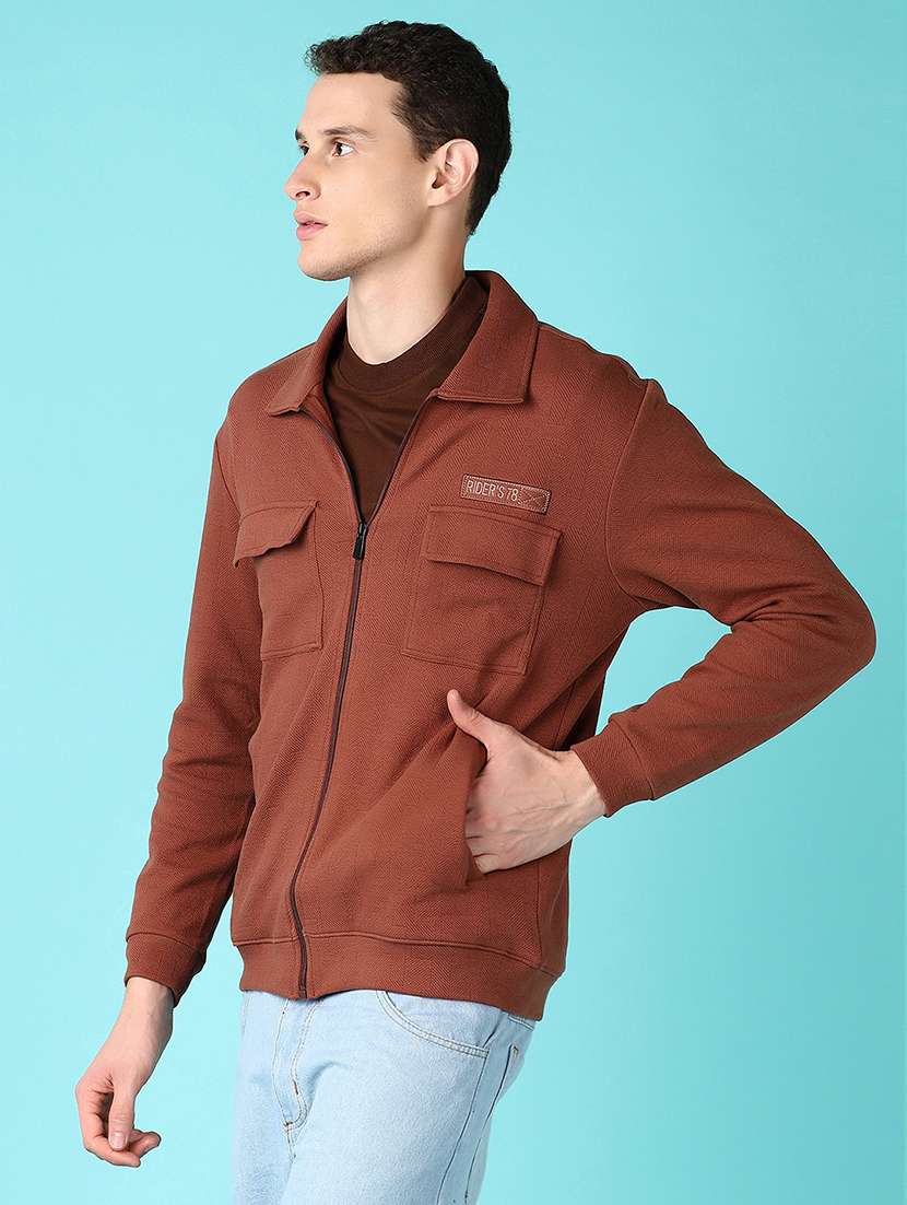 men long sleeves solid casual jacket - 21573075 -  Standard Image - 1
