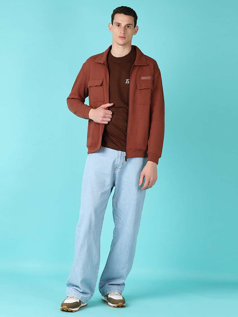 men long sleeves solid casual jacket - 21573075 -  Standard Image - 4