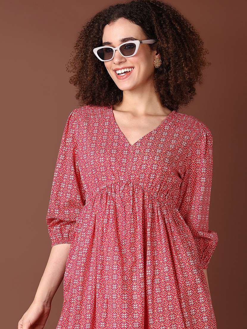 women red printed a-line ethnic dress - 21573133 -  Standard Image - 4