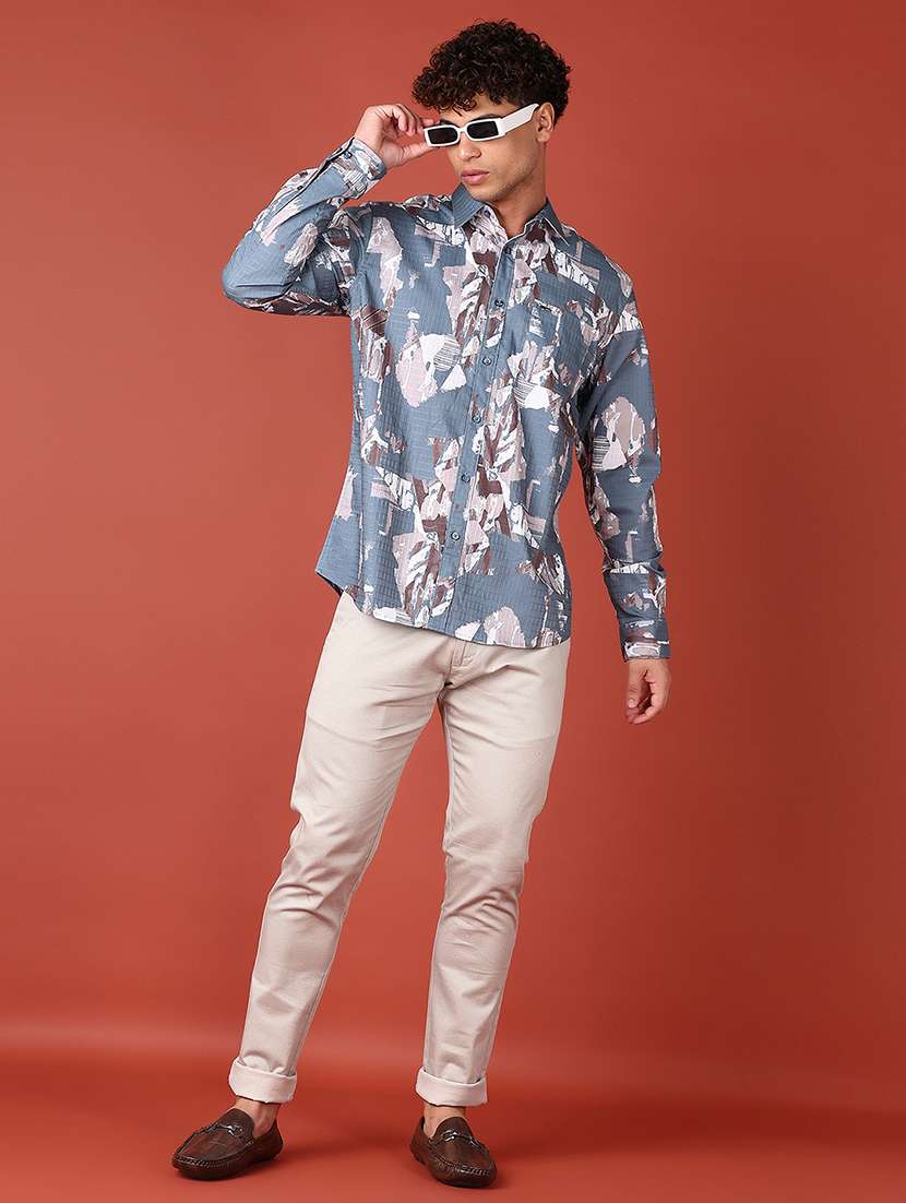 men long sleeves printed casual shirt - 21573134 - Standard Image - 4
