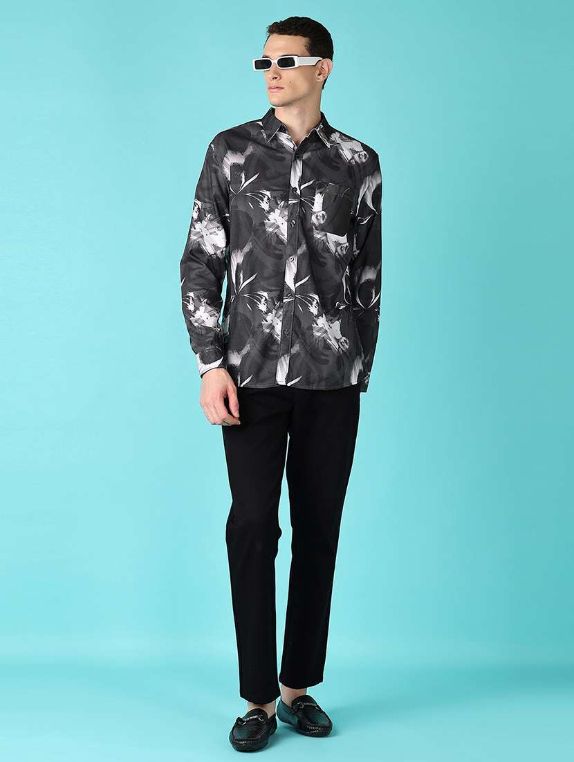 men long sleeves printed casual shirt - 21573135 -  Standard Image - 4