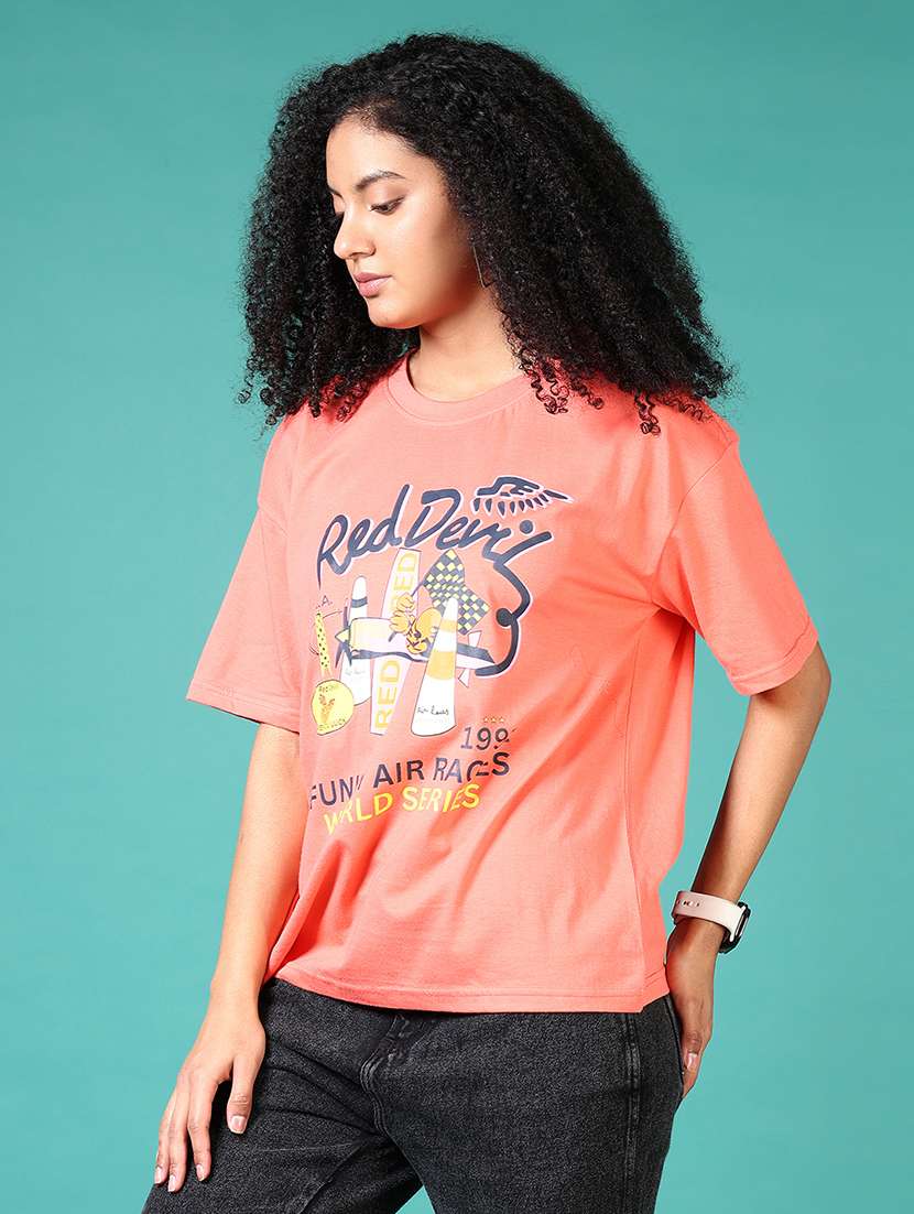women front print short sleeve t-shirt - 21573152 -  Standard Image - 1