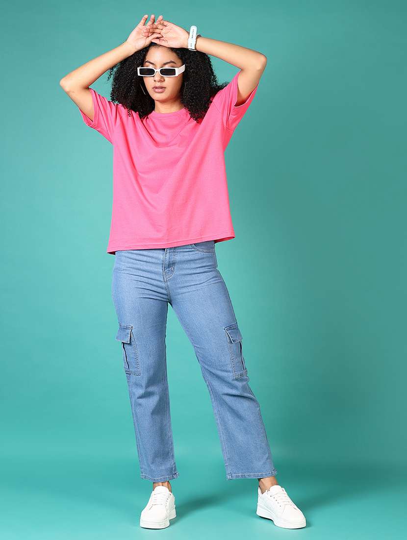 women pink back print short sleeve t-shirt - 21573153 -  Standard Image - 4