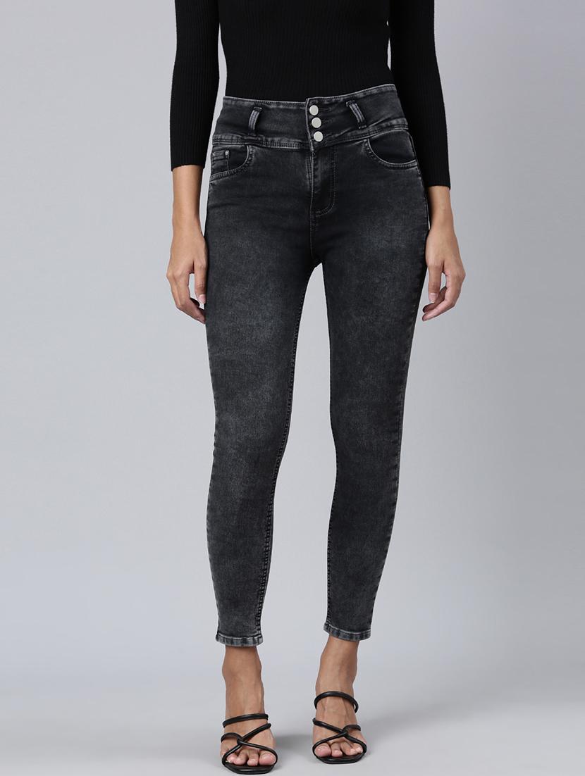 women black denim plain jeans - 21573676 - Zoom Image - 0