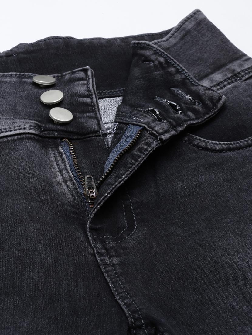 women black denim plain jeans - 21573676 - Standard Image - 4